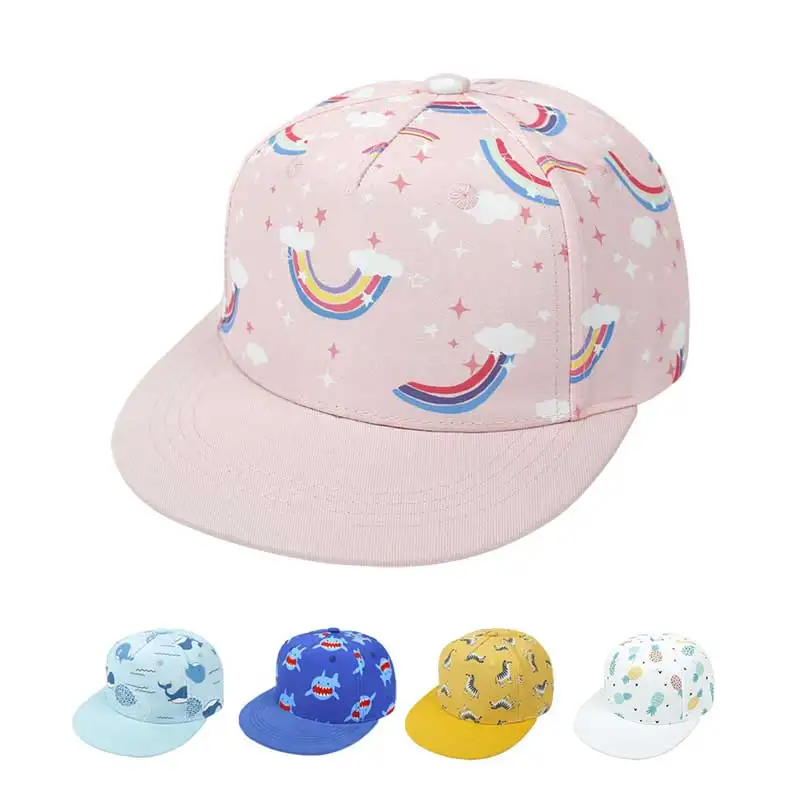 

2021 New Summer Baby Sun Hat Cartoon Printed Children Outdoor Baseball Cap Boys Girls Hat Baby Sun Hat For 2-8 Years