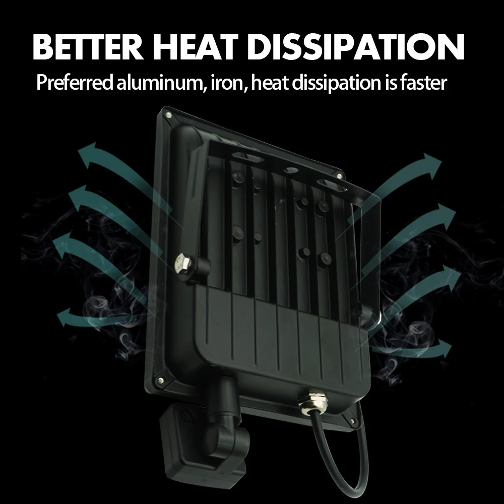 Светодиодный прожектор IP65 водонепроницаемый с датчиком движения 50 Вт 30 10