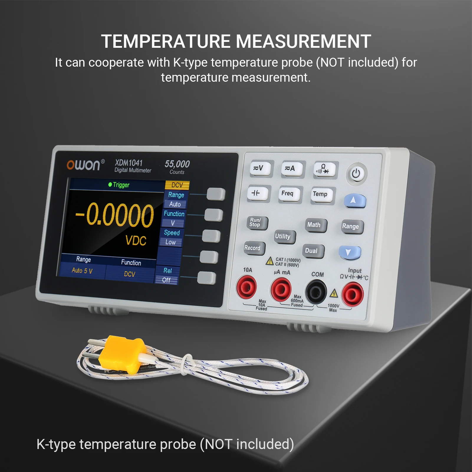 

Цифровой мультиметр Owon XDM1041, высокоточный измеритель, 55000 отсчетов, с 3,5-дюймовым TFT ЖК-дисплеем, с подсветкой, многофункциональный mmeter