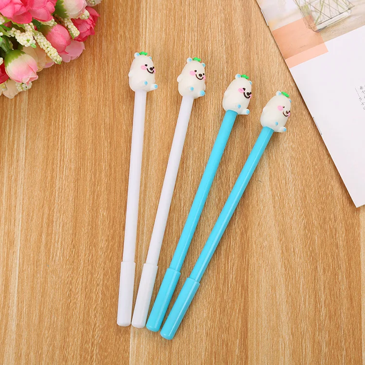 24 pcs Creative stationery cartoon bear gel pen cute student bean sprouts office supplies signature pen materiais escolar