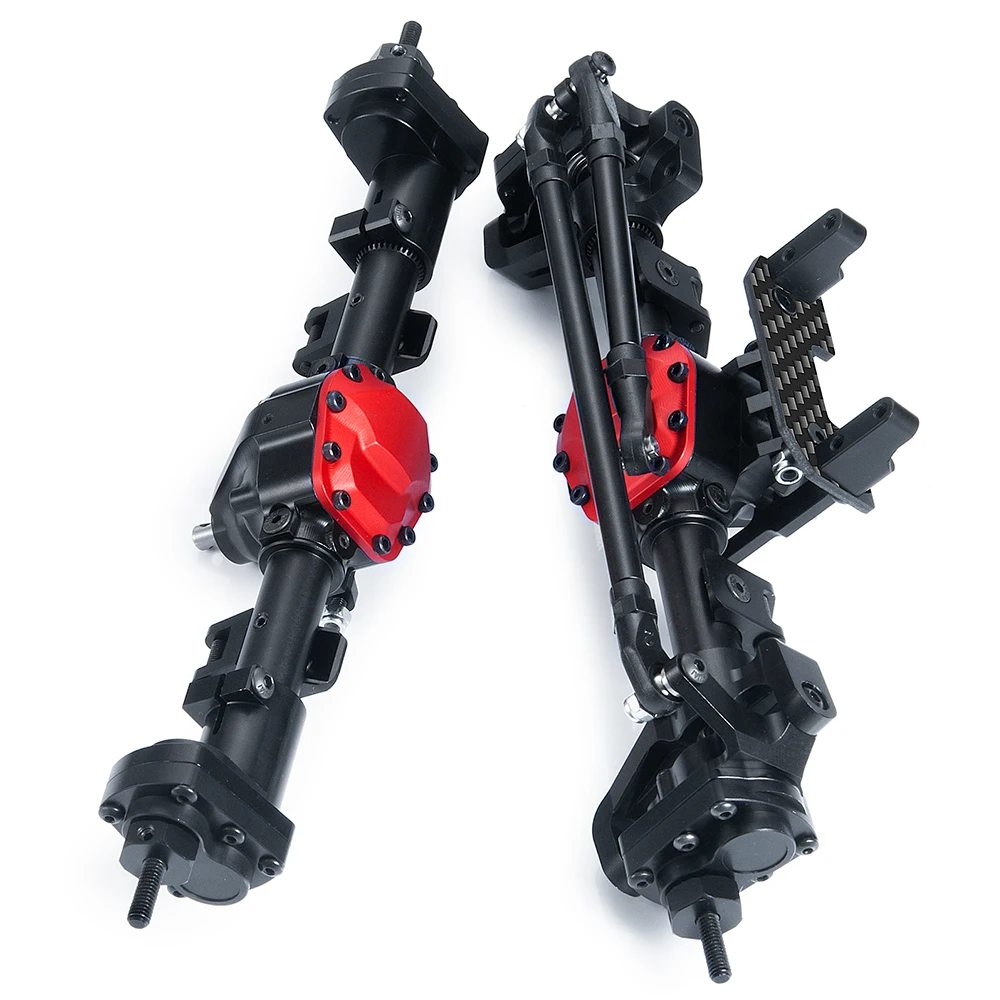 YEAHRUN-eje delantero/trasero para Axial SCX10 II 90046 90047 1/10 RC Crawler, accesorios de actualizaci&oacute;n de coche, CNC, aleaci&oacute;n de Metal-1