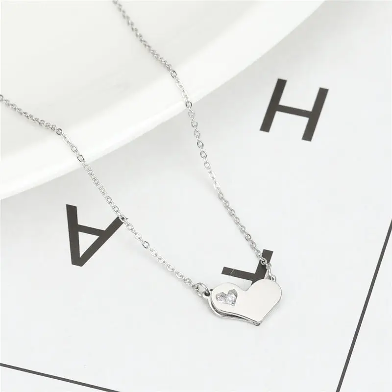 Модное ожерелье из нержавеющей стали женское прозрачного горного хрусталя с