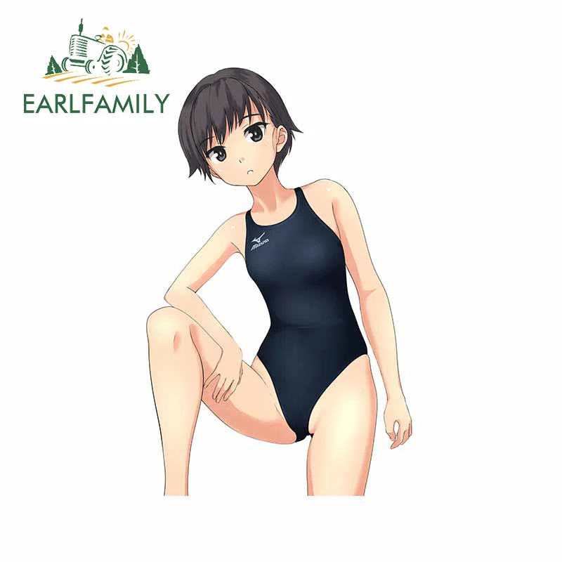 

EARLFAMILY 13 см x 8,1 см для девушек с короткими волосами Автомобильная наклейка Водонепроницаемая аниме наклейка для ноутбука с защитой от царапи...