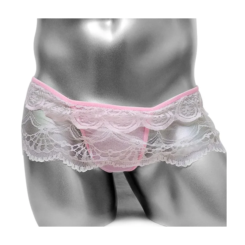 

Sissy Panties Lace Mens Thongs Gay Underwear See Through Transparent Sexy Tanga Male Underpants Skirt G String Jockstrap