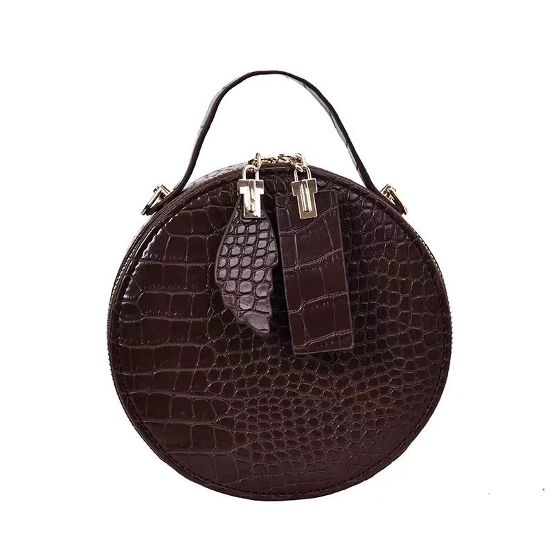 Брендовые дизайнерские женские Мини Круглые сумки с узором крокодиловая кожа