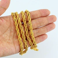 6mm rope chain link yellow gold filled twisted womens mens necklace chain 23 6