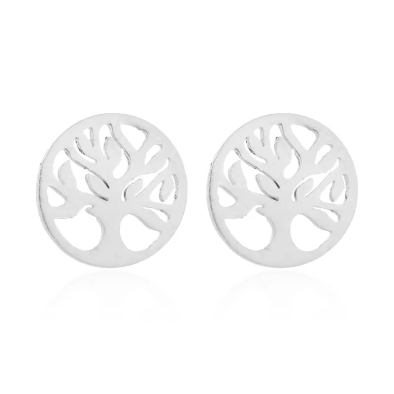 FENGLI мини браслеты с подвесками из нержавеющей стали серьги-гвоздики Модные полые