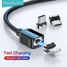 KUULAA Magnetic Cable USB Type C Cord Micro USB C Cable For iPhone Xiaomi poco x3 pro f3 Magnet Phone Charging Cord USBC Wire