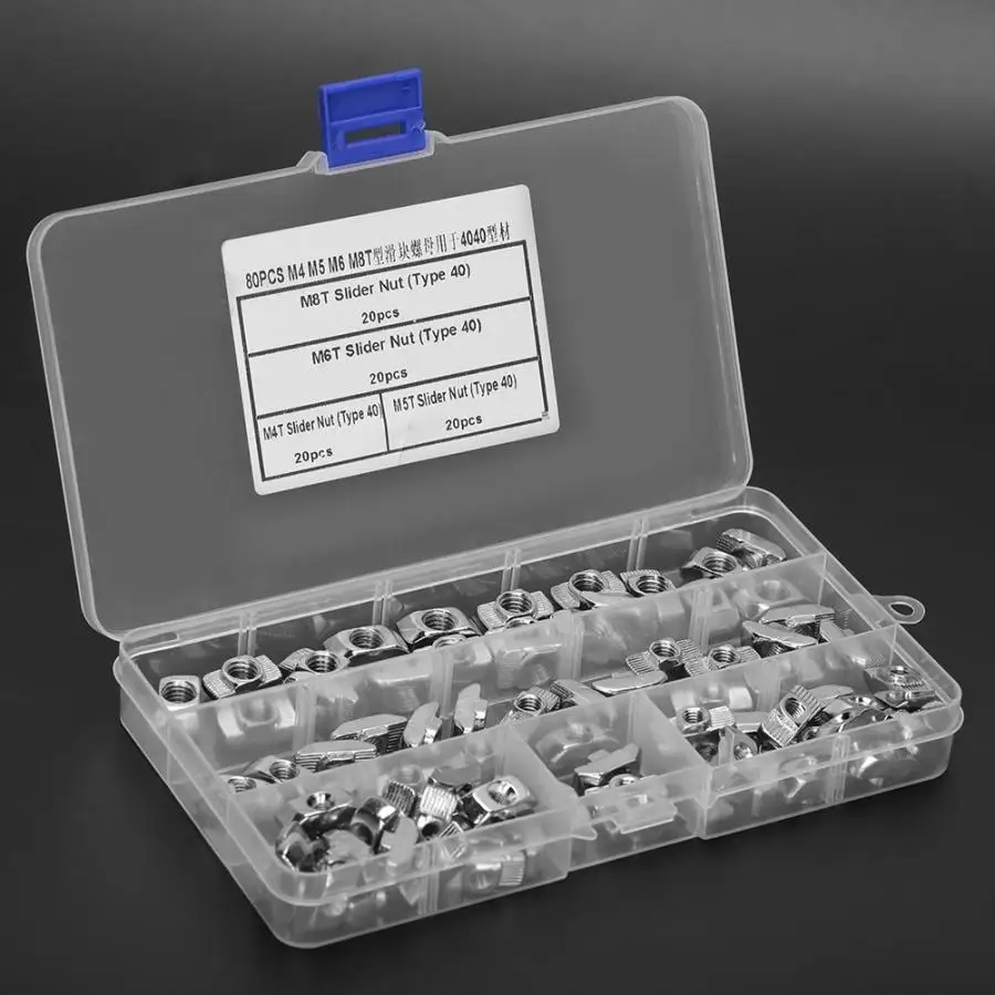 Т образная скользящая гайка 80 шт. M4 M5 M6 M8 крепежные элементы для алюминиевых