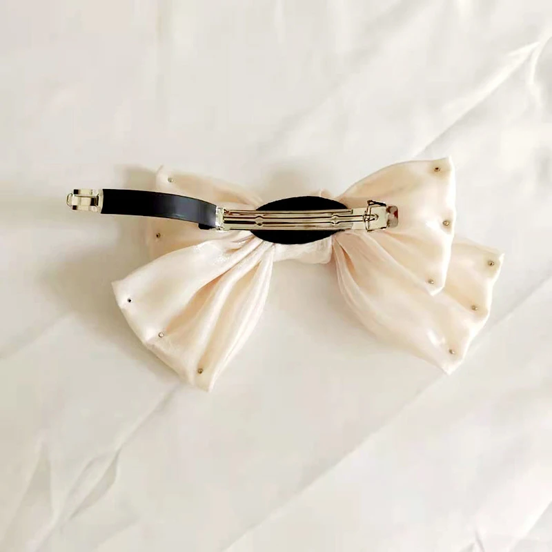 

Fashion Ribbon Hair Bows Prearl Clips Vintage Bowknot Side Hairpin Cute Girls Barrettes Headdress Hair Accessories for Women