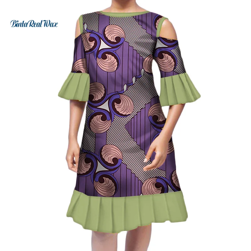 

African Dresses for Women Bazin Riche Sexy Ruffles Sleeve Dress Dashiki Plus Size Traditional African Women Clothing WY3297