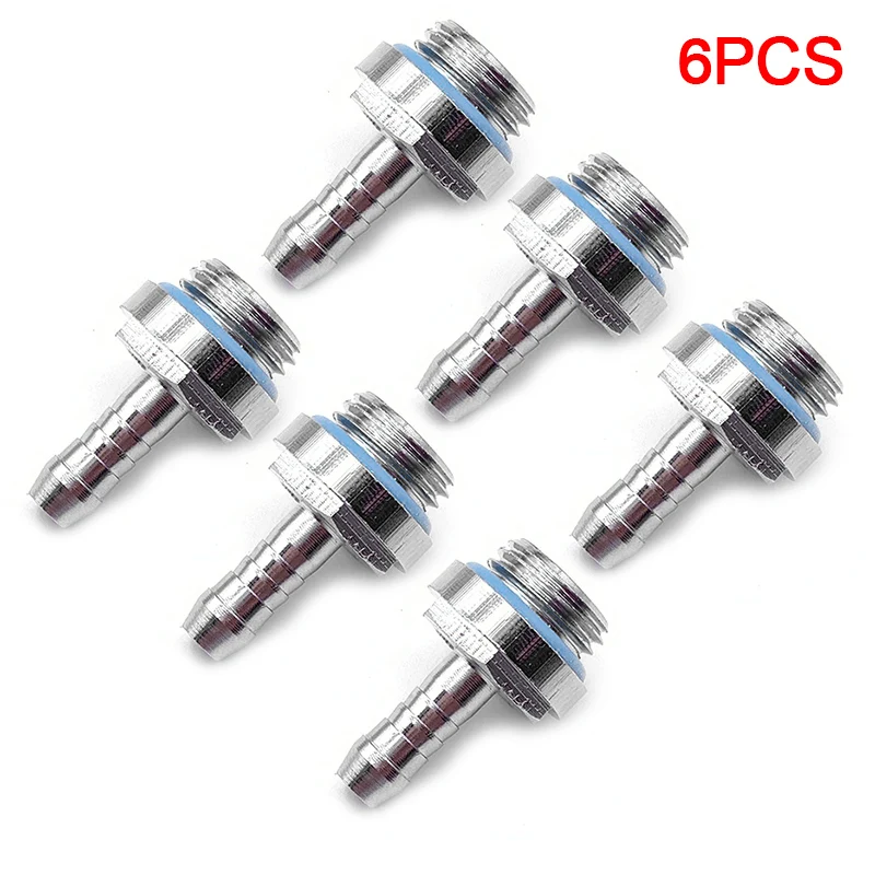 

6pcs Barb-Fitting PC Water Cooling Two-Touch Fitting G1/4 Thread Barb Connector for Tube 4mm/6mm/7.2mm/ 9mm/ 11mm/ 14mm Diameter