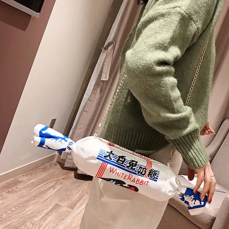 Новая холщовая женская сумка-мессенджер с изображением белого кролика