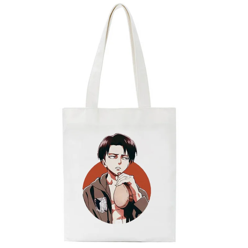 

Shopper Bag Attack On Titan Shopping Bag Grocery Bolso Tote Bag Canvas Bag Woven Shoulder Bag Female Ulzzang Eco Large-Capacity