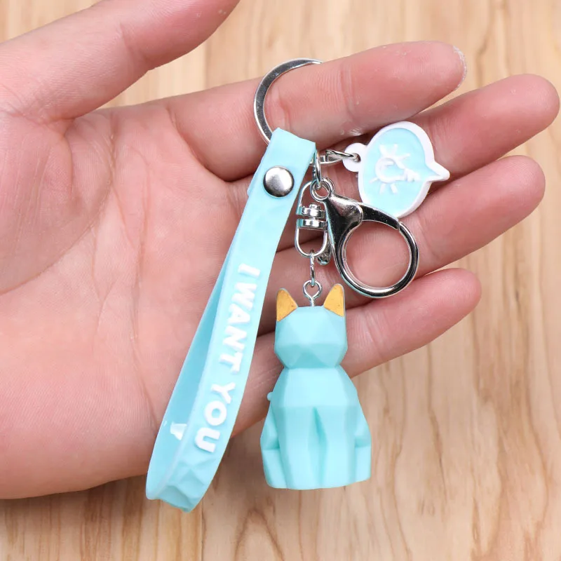 Креативный мультяшный геометрический граненый динозавр панда кукла брелок пара