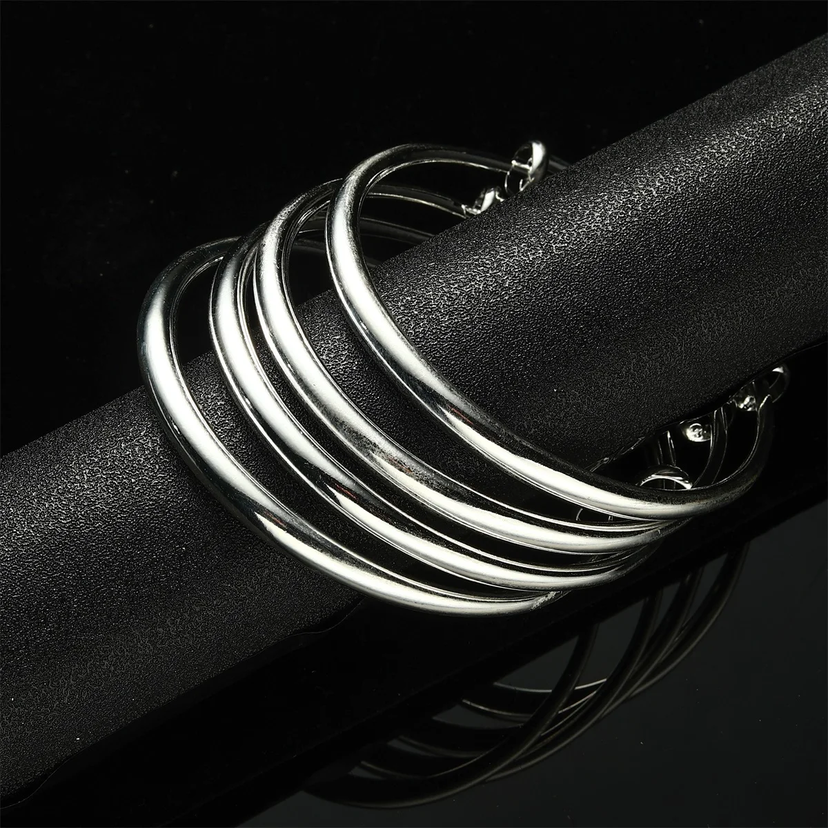 

Dubai Glossy Bangles Silver Plated Ethiopian India 4pcs Bride Bracelet African Women Jewelry