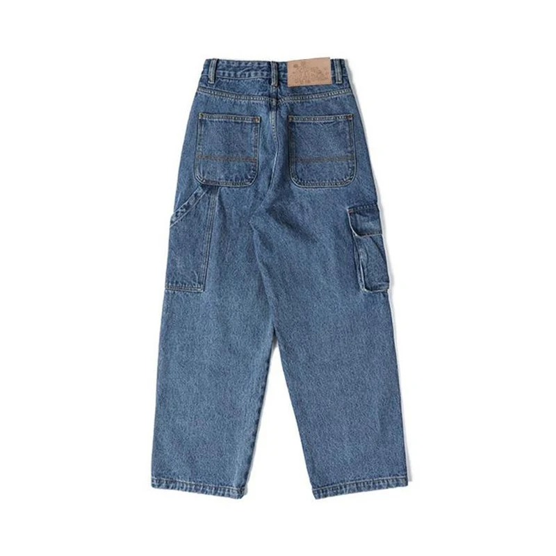 Harajuku Winter New Women's High-quality Design Jeans Fashion Tide Full Length High Waist Women's Pants Pocket Straight Pants