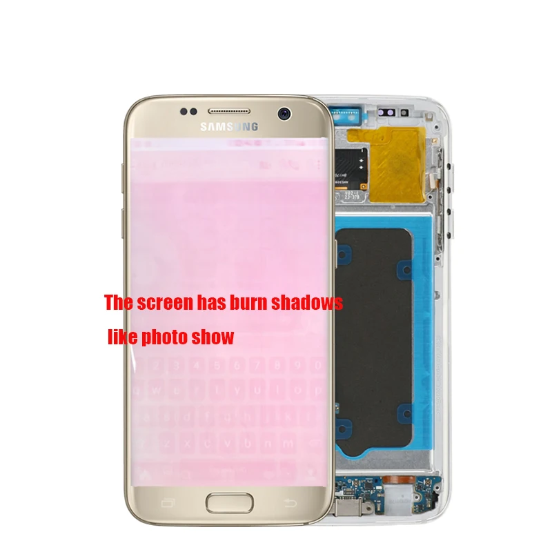 ЖК дисплей 5 1 'SUPER AMOLED Burn shadow для Samsung Galaxy S7 с рамкой G930 G930F экран дигитайзер в