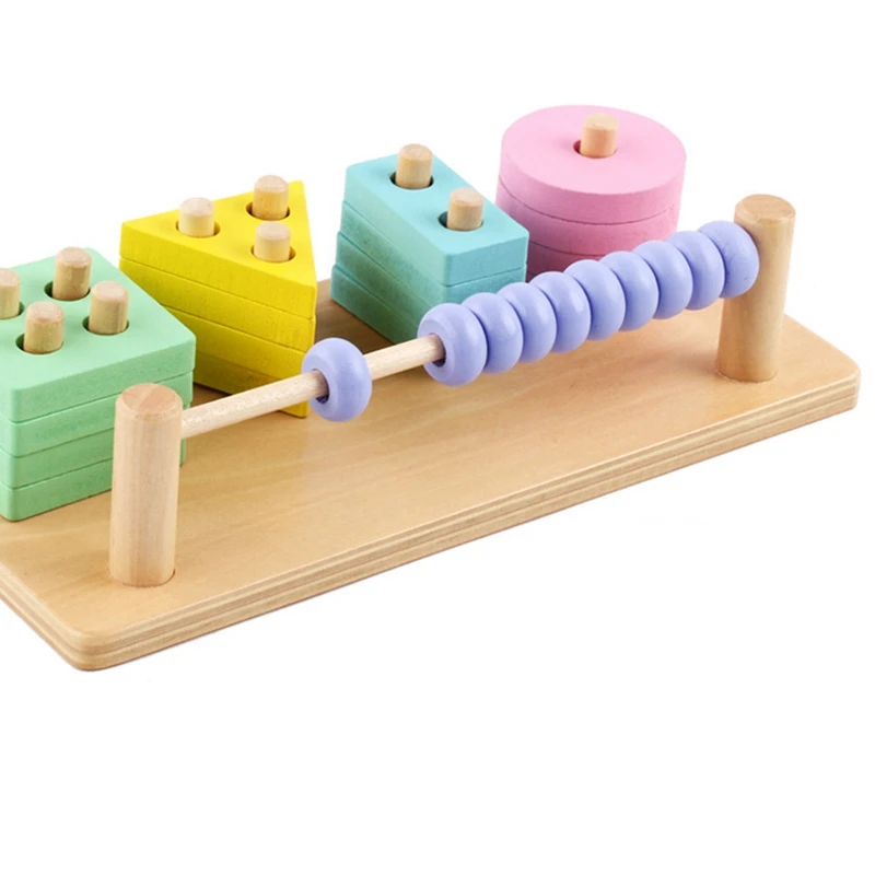 Деревянные два в одном ранняя образовательная головоломка геометрические