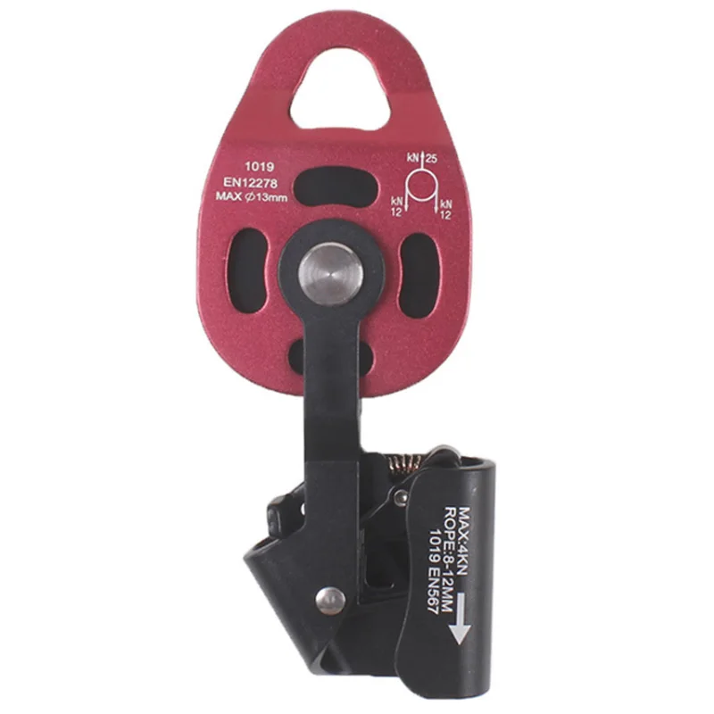 

Rock Climbing Equipment 25Kn Workload Rescue Speed Pulley Heavy Duty Rescue Single Swivel Rope Pulley Block Equipment