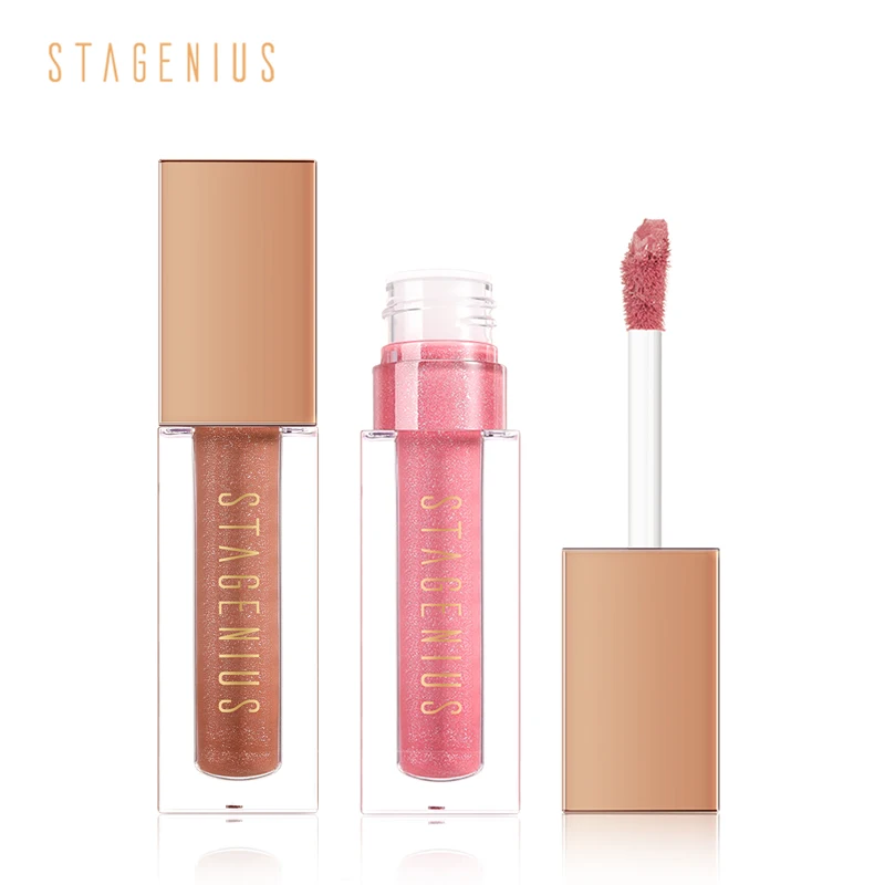 STAGENIUS Lip Gloss Moisturizer Plumper Long Lasting Pump Transparent Waterproof Sexy Volume Lipgloss | Красота и здоровье