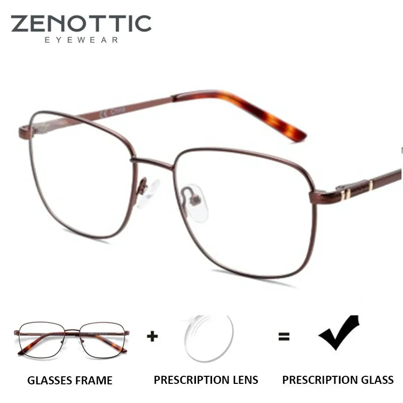 

ZENOTTIC Square Prescription Progressive Glasses Men Myopia Hyperopia Optical Eyeglasses Anti Blue Light Photochromic Eyewear