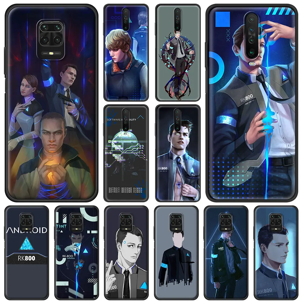 

Detroit Become Human RK800 Phone Case For Xiaomi Redmi Note 9S 9 8 10 Pro 7 8T 9C 9A 8A K40 Soft Black Cover Luxury Couqe Capa