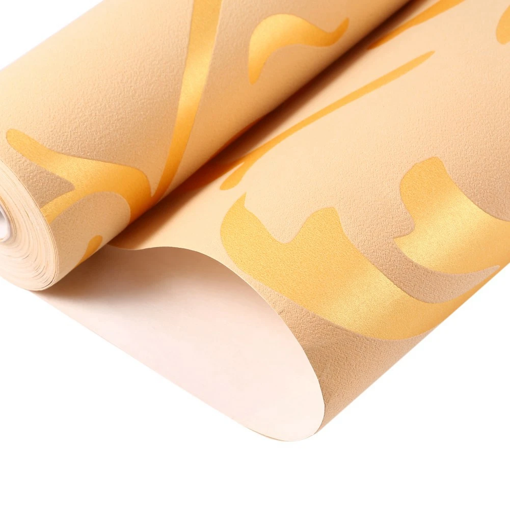 Нетканые обои настенные нетканые барокко Дизайн m. Дамасский орнамент золотистый