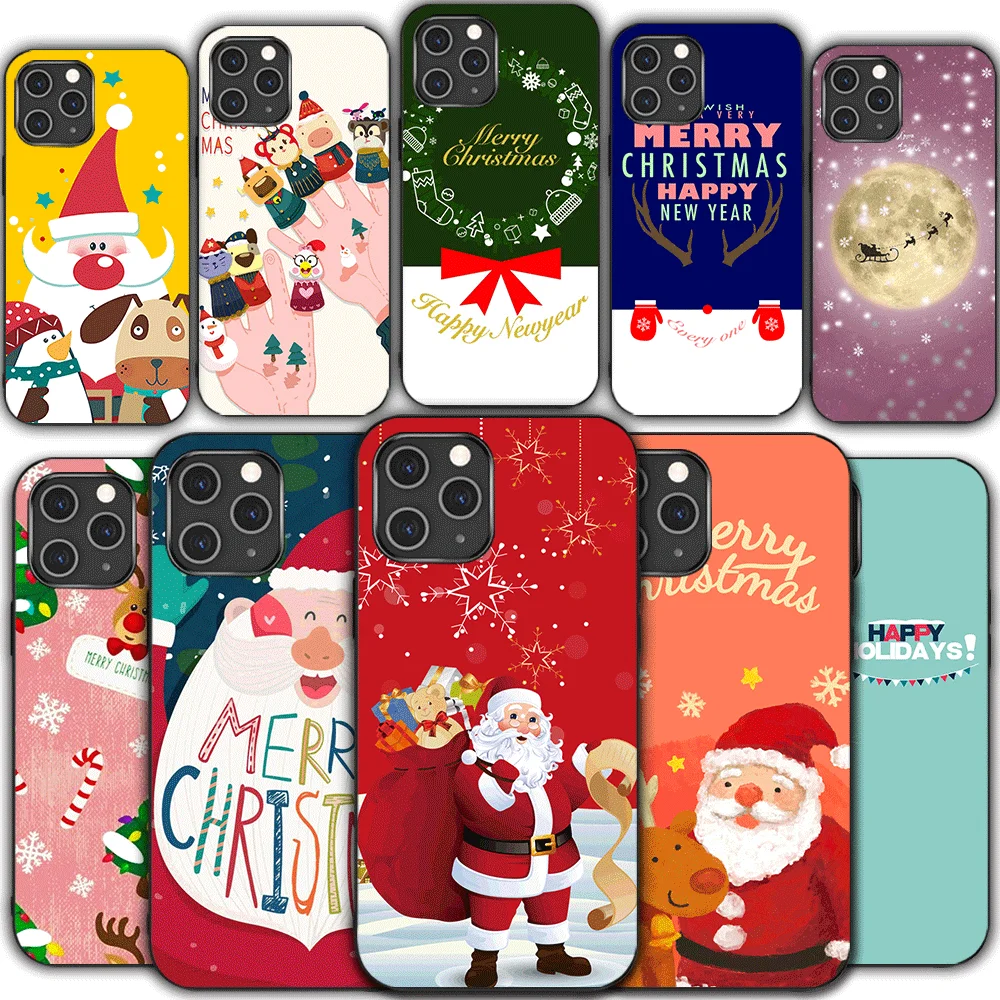 

Fashionable Christmas tpu soft shell phone case For iPhone 12 mini 11 pro xs max XR 5 6 7 8 PLUS Galaxy A S 10 20 30 50 70 PLUS