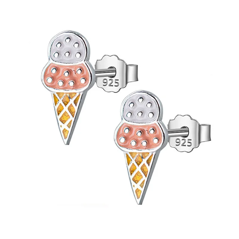 DS1533 Trusta 925 пробы серебряные женские ювелирные изделия Модные милые миниатюрные Асимметричные карамельные серьги с буквой для дочек девочек DS584 - Окраска металла: DS1533