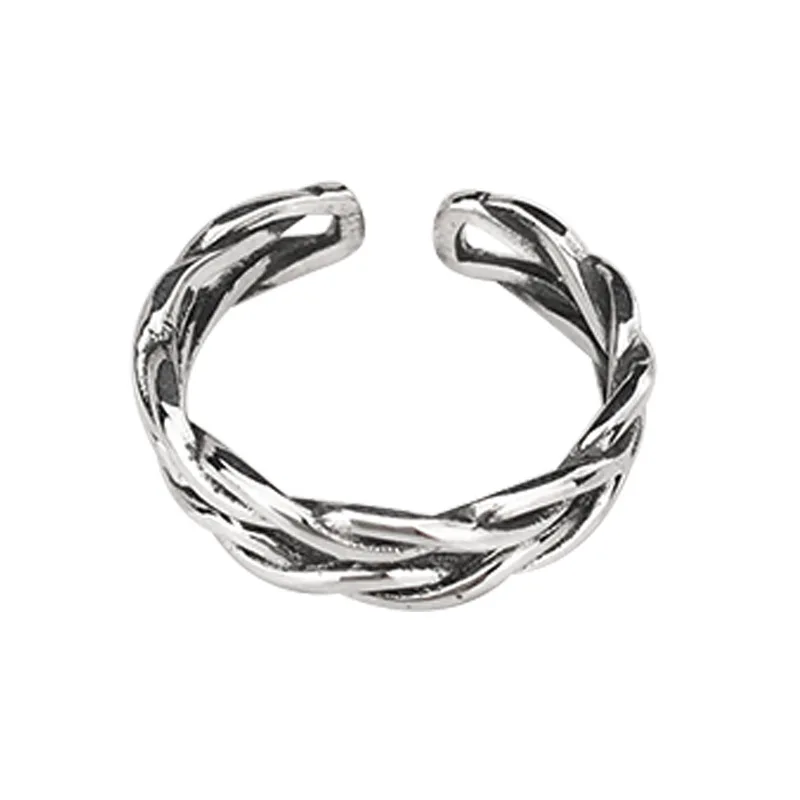 

925 silver Bohemian Vintage Silver Color Geometric Irregular Rings for Women Wedding Adjustable Antique Statement Rings Anillos