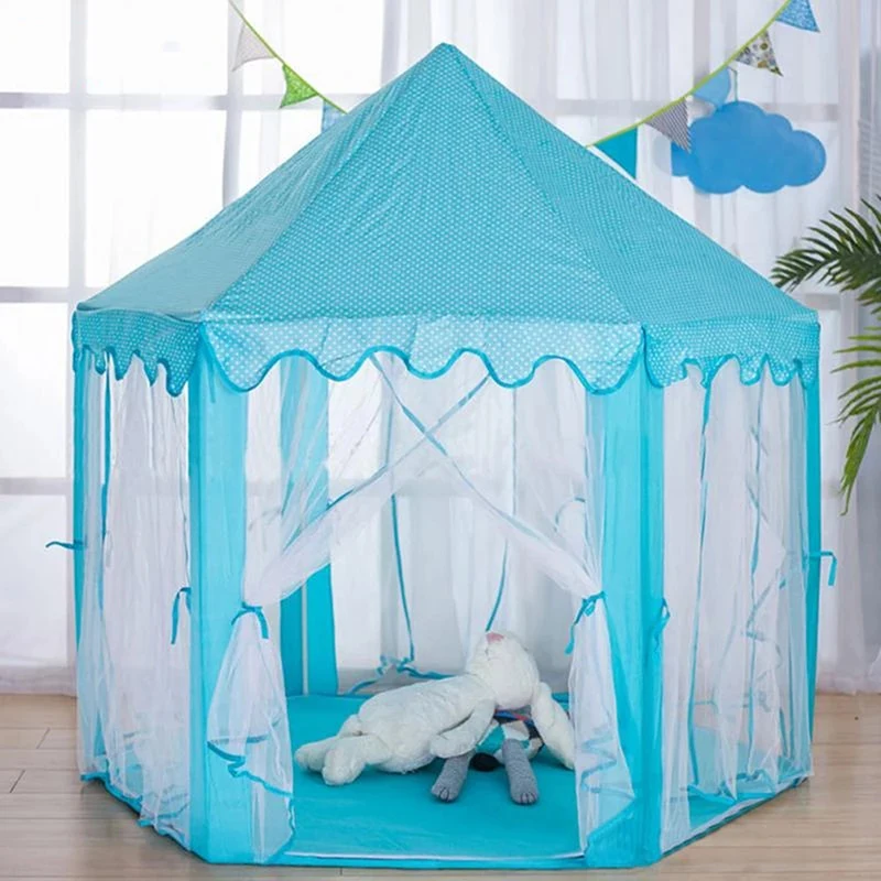 1pc tenda hexágono princesa castelo playhouse almofada antiderrapante bebê tapete de pelúcia crianças tapete almofada cobertor rosa e azul moda nova