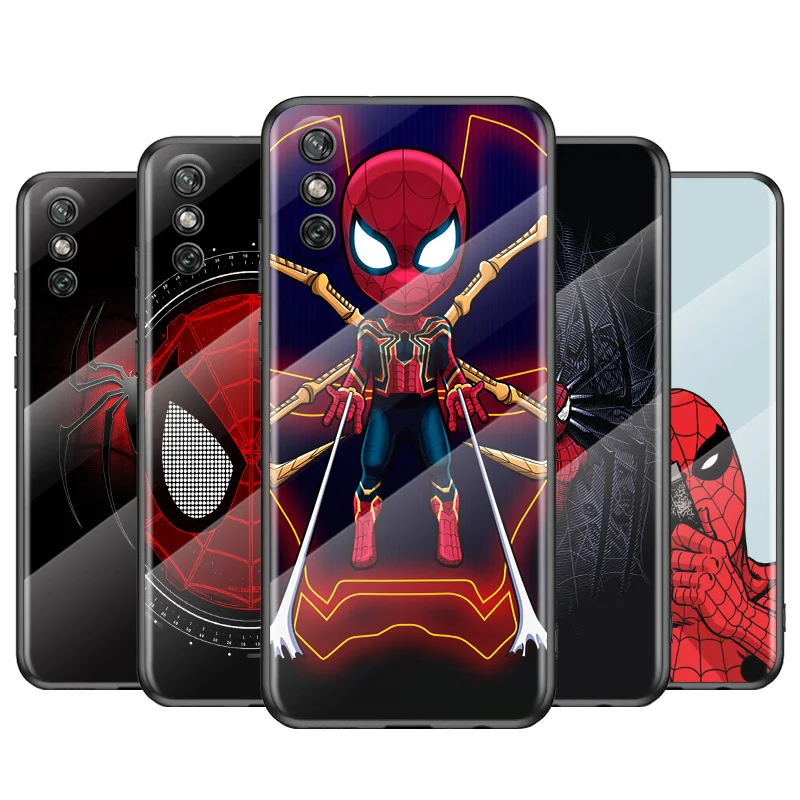 Чехол для телефона из закаленного стекла с героями аниме Marvel Человек-паук Huawei Y6 Y7