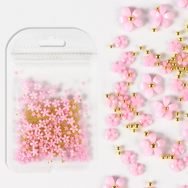 

Pink Acrylic Flowers For Resin Fillings Epoxy Resin Mold DIY Accessories Mixed Beads Nail Art Decorations Silicone Mold Fillers
