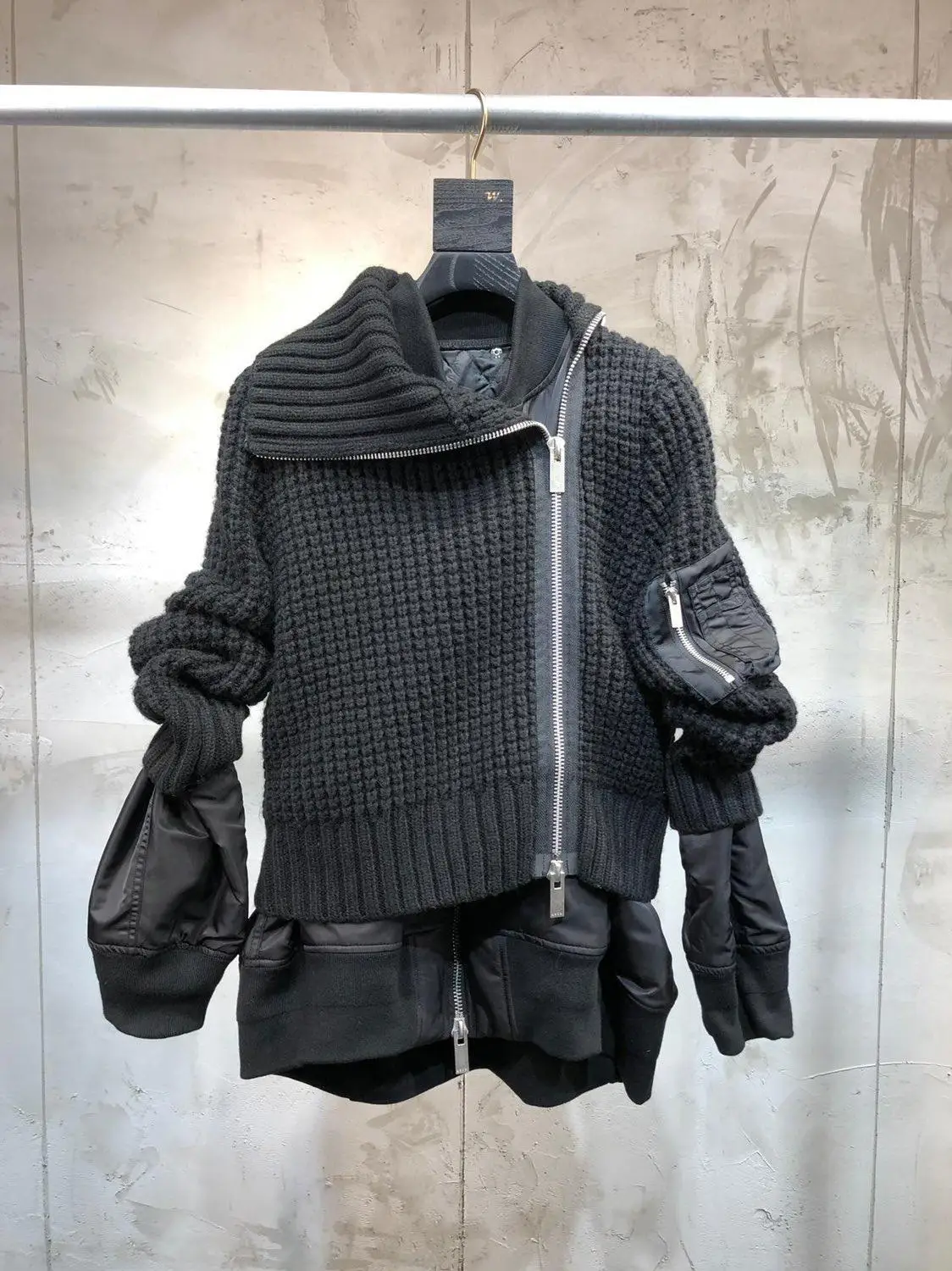 Модные новые женские трикотажные кардиганы+ куртка пальто женский из двух частей пальто Верхняя одежда 2 цвета ddxgz2
