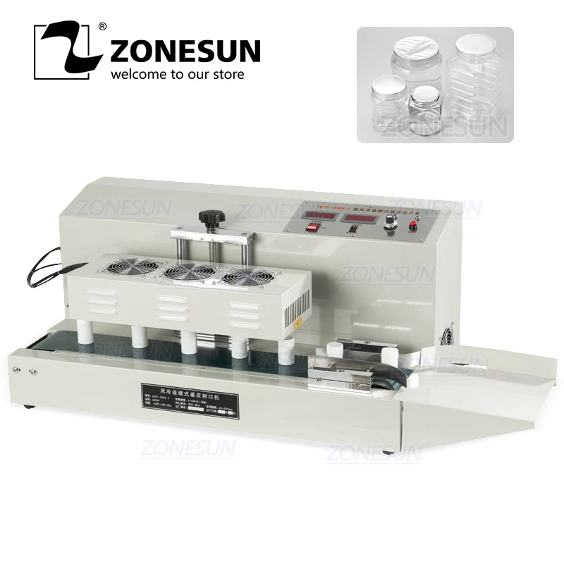 

ZONESUN Transistor Air-Cooling Desktop Electromagnetic Continuous Induction Sealing Machine For Vitamin Medicine Bottle