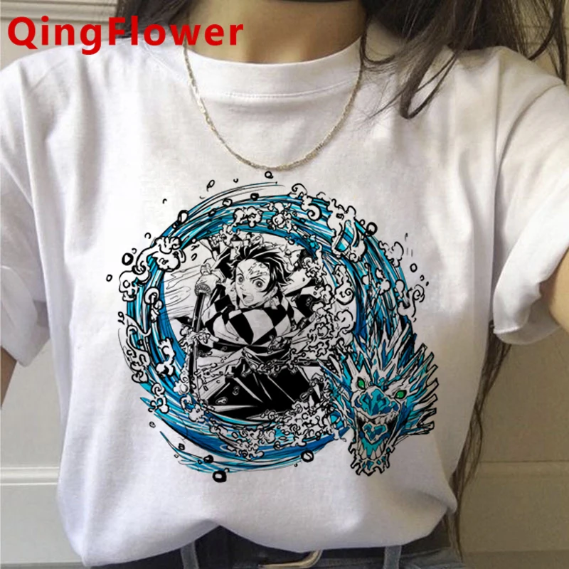 

Demon Slayer Kimetsu No Yaiba Tanjiro Kamado summer top men print white t shirt ulzzang clothes top tees white t shirt