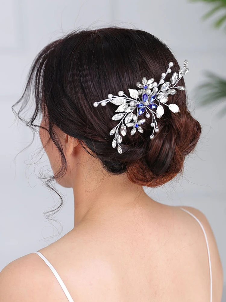 Свадебные аксессуары для волос синяя расческа Повседневные Головные уборы