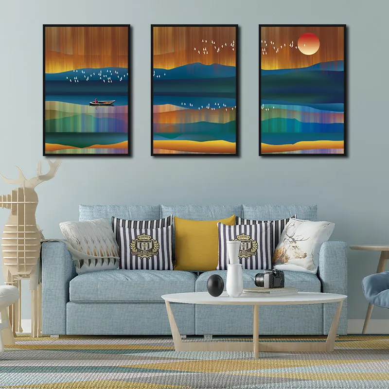 

Abstract Colorful Night Watercolor Paintings Scenery Nordic Canvas Posters Prints for Living Room Bedroom Corridor Decoration