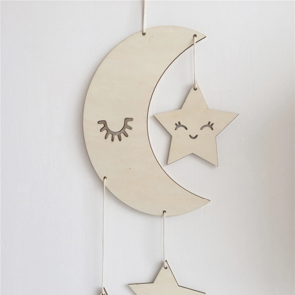 Романтический висячий фон для детской комнаты в форме Луны звезды облака