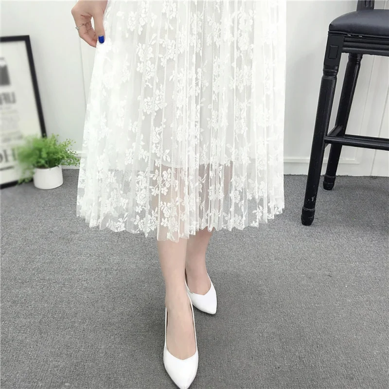 Летняя женская газовая юбка-пачка с подкладкой на талии Офисная Женская длинная