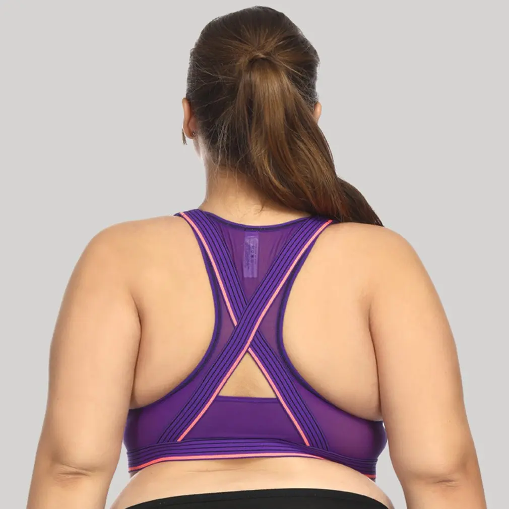 Breathable Comfortable Underwear Large size zipper sports vest bra steel ring-free Women 08S | Спорт и развлечения