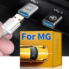 Автомобильный адаптер с эмблемой типа C на USB, OTG коннектор, конвертер для MG logo zs gs 350 tf orkina gt zr gundam 6 350 550 ZT 7 HS 3 5 RX5