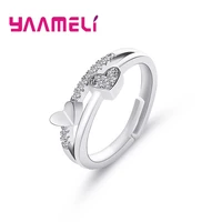 elegant heart rings for women 925 sterling silver wedding engagement bridal jewelry cubic zirconia ring accessories