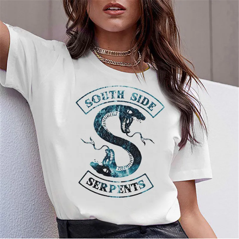 

Riverdale Fashion TV cartoon printed women's T-shirt Harajuku casual street style Kawaii white round neck short sleeve T-shirt