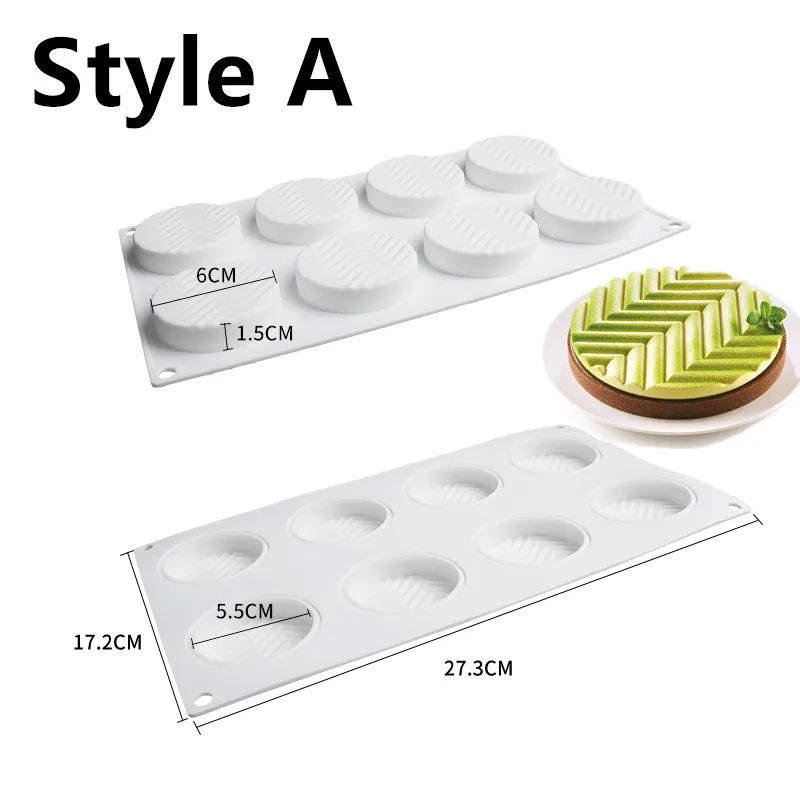 8 круглое отверстие пузырь Форма для муссов и десертов силиконового герметика