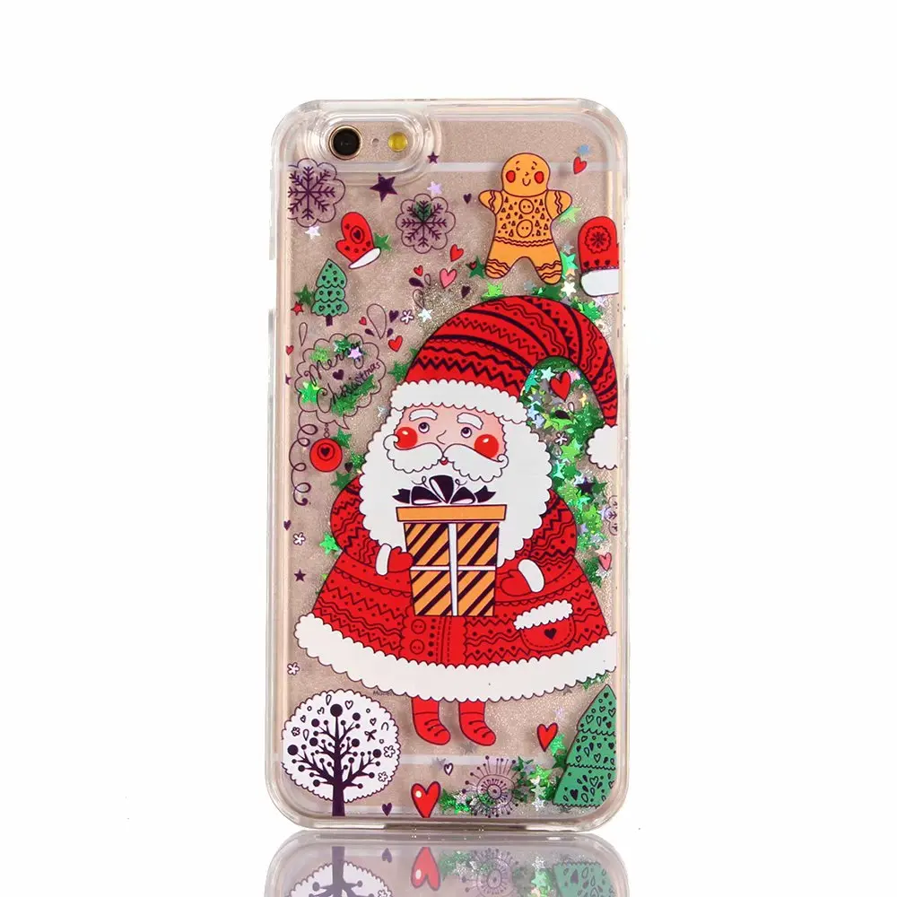 Мультяшный Рождественский чехол для iphone XR XS Max santa claus elk Diamond gliter 5 5S SE 6 6s 7 8 Plus X
