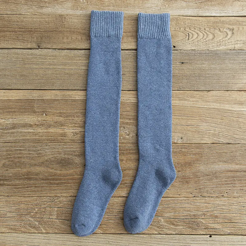 Women blue Зимние новые мужские и женские носки хлопковые махровые плотные теплые длинные носки без пятки японские модные носки skarpetki calcetines mujer - Цвет: Women blue