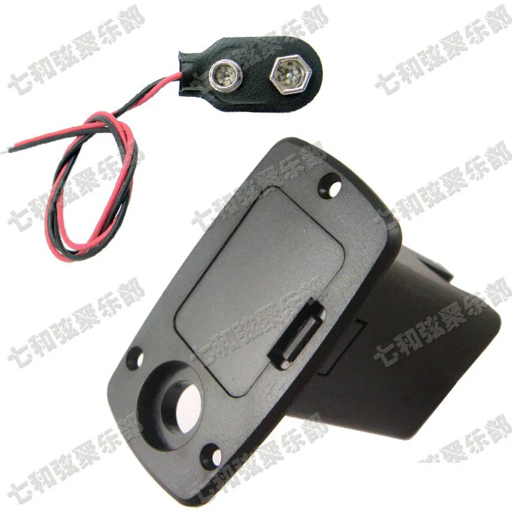 

A set 9V Battery Box/Holder/Case Compartment Cover With 9 Volt Battery Clip Buckle for Active Guitar Bass Pickup (DCH-TY-DK)