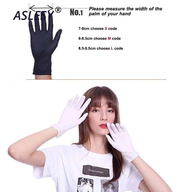 100 шт. одноразовые перчатки из нитрильного каучука|Бытовые перчатки| |